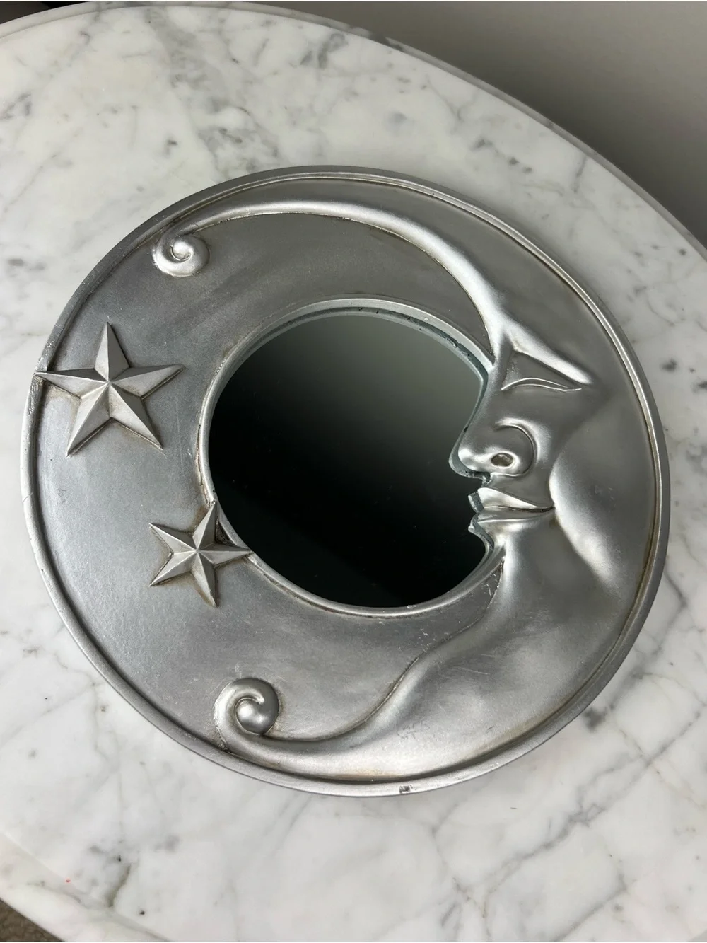 Vintage 90s Celestial Cresent Moon & Stars Round Wall Mirror – Whimsigoth